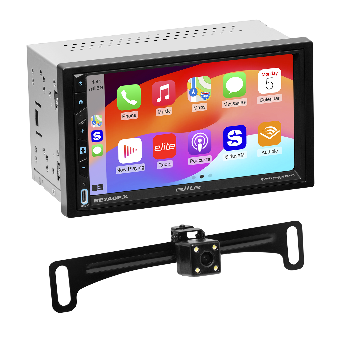 BOSS Elite BE7ACP.XC 7-inch wired Apple CarPlay and Android Auto receiver with backup camera