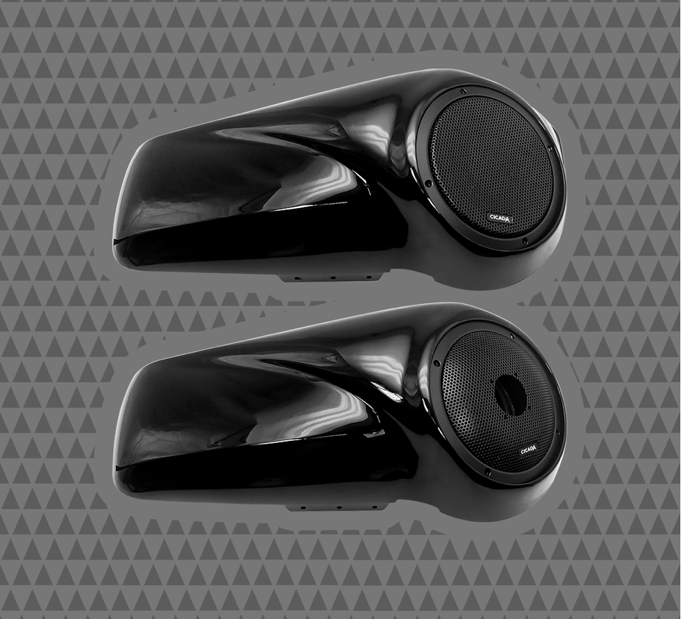 Cicada Audio 14CHDLID8R 2014-2023 Harley-Davidson raw unpainted 8-inch saddlebag lid kit