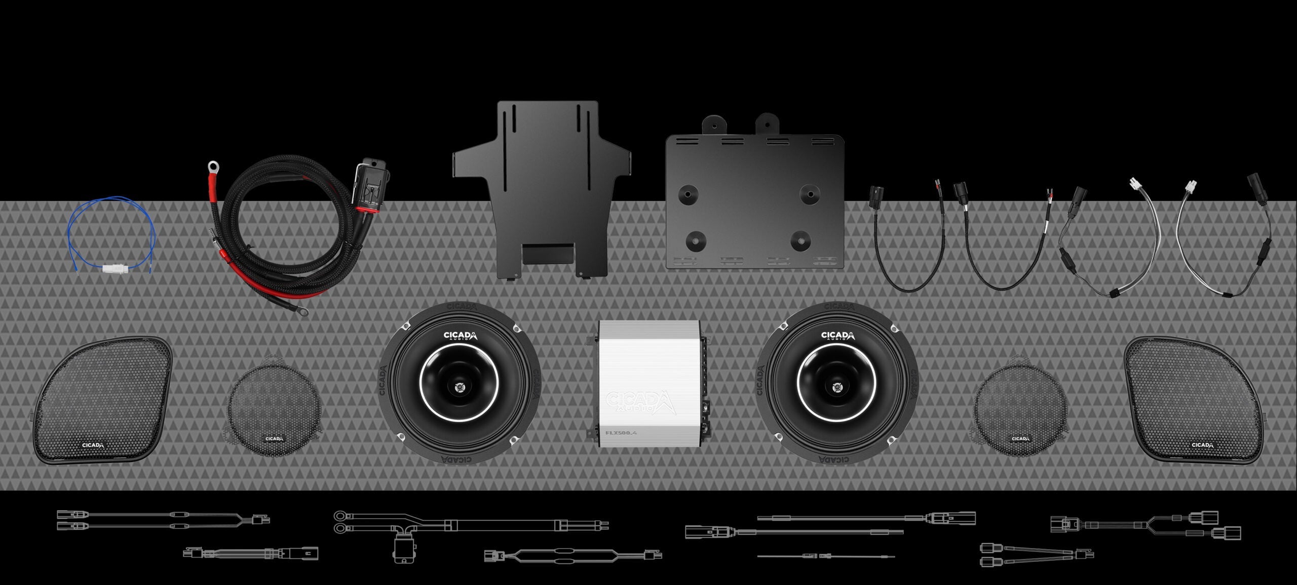 Cicada Audio 14FLXCH-4X2 Level 3 2014-2023 Harley-Davidson Touring front-stage system