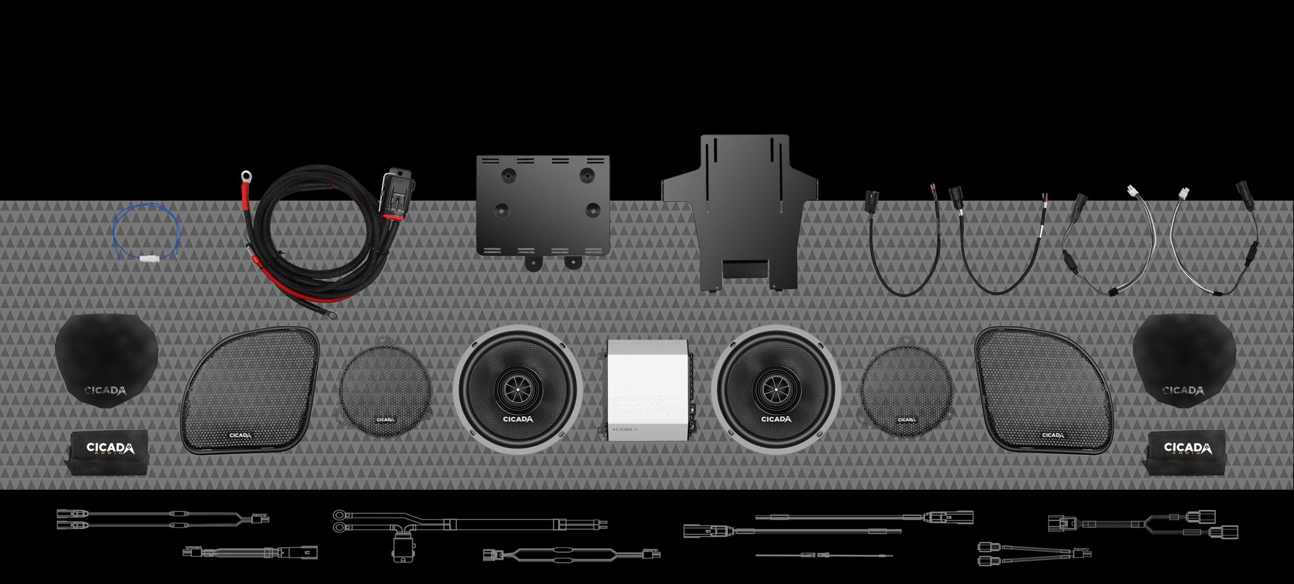 Cicada Audio 14FLXCXX-4X2 Level 2 2014-2023 Harley-Davidson Touring front-stage system