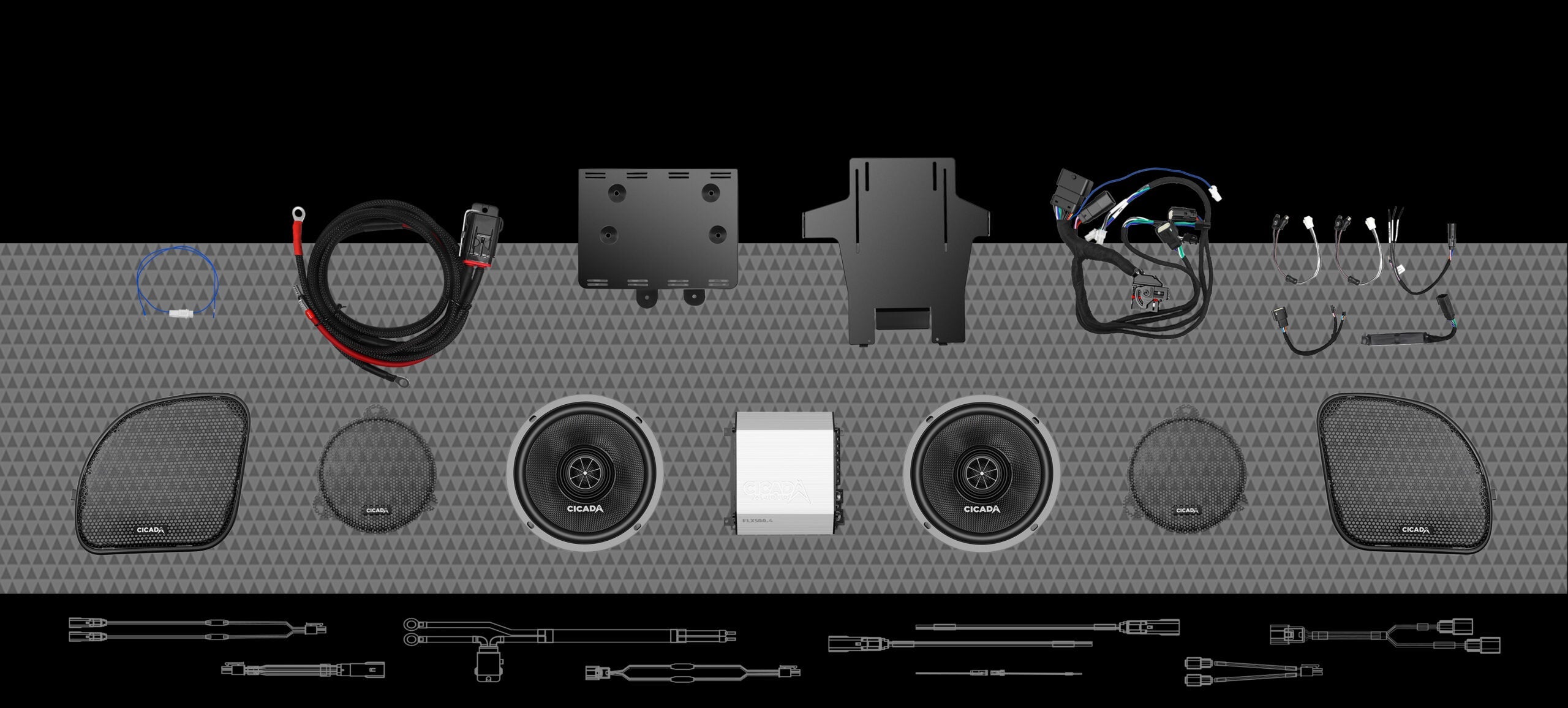 Cicada Audio 14FLXCXX-4X4U Level 2 2014-2023 Harley-Davidson Ultra four-speaker system