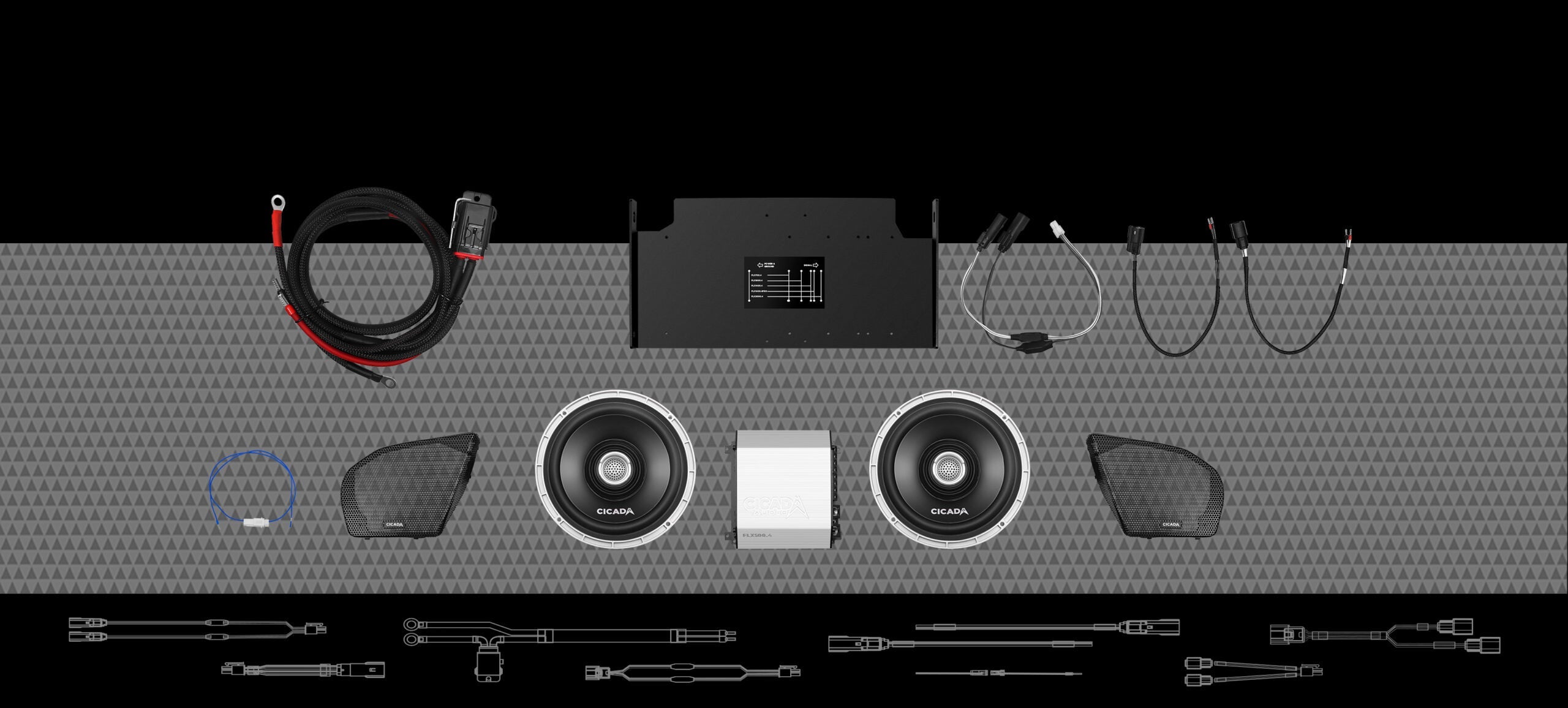 Cicada Audio 24FLXCX-4X2RG Level 1 2024+ Road Glide complete audio system