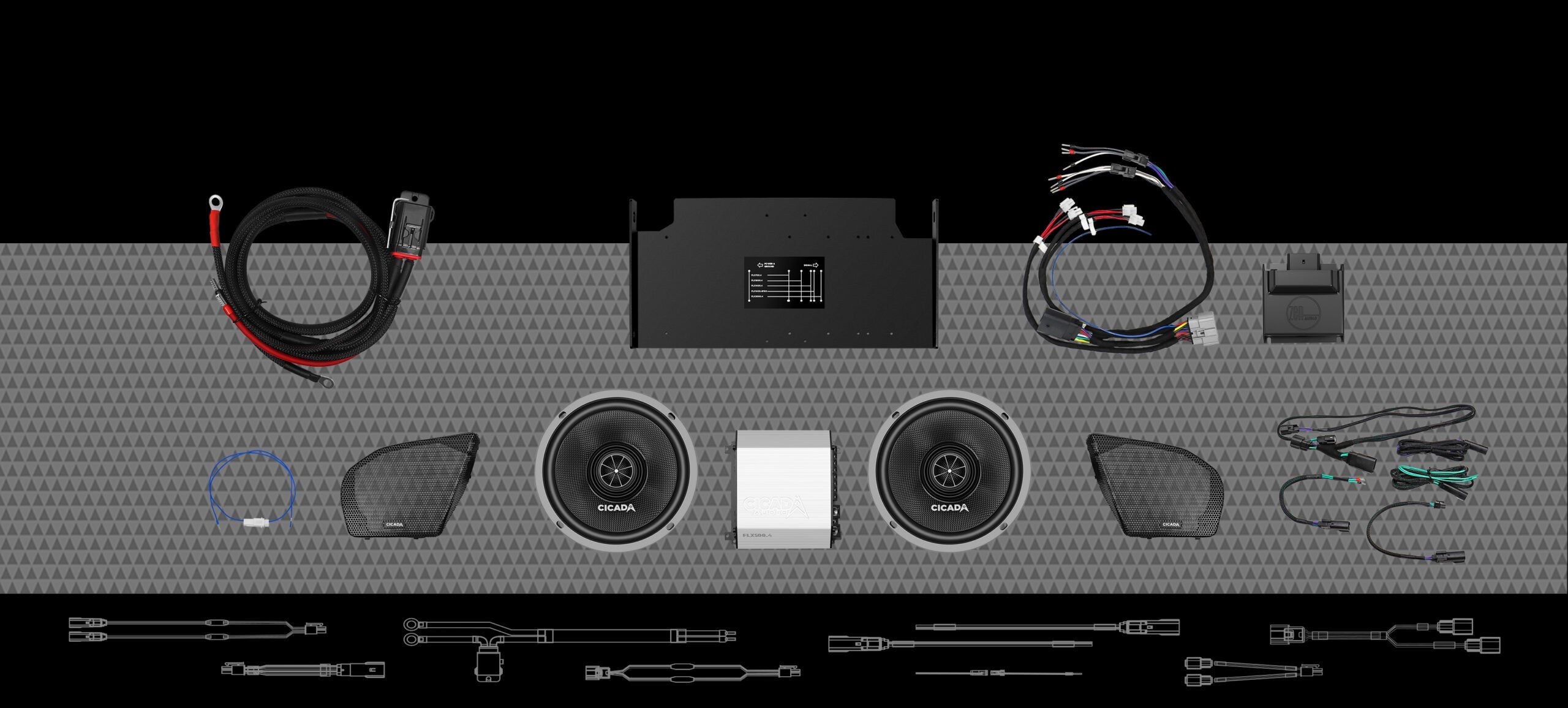 Cicada Audio 24FLXCXX-4X2RG Level 2 2024+ Road Glide front-stage system