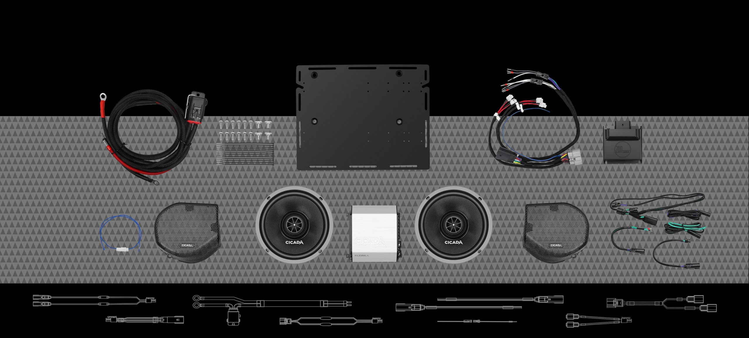 Cicada Audio 24FLXCXX-4X2SG Level 2 2024+ Street Glide front-stage system