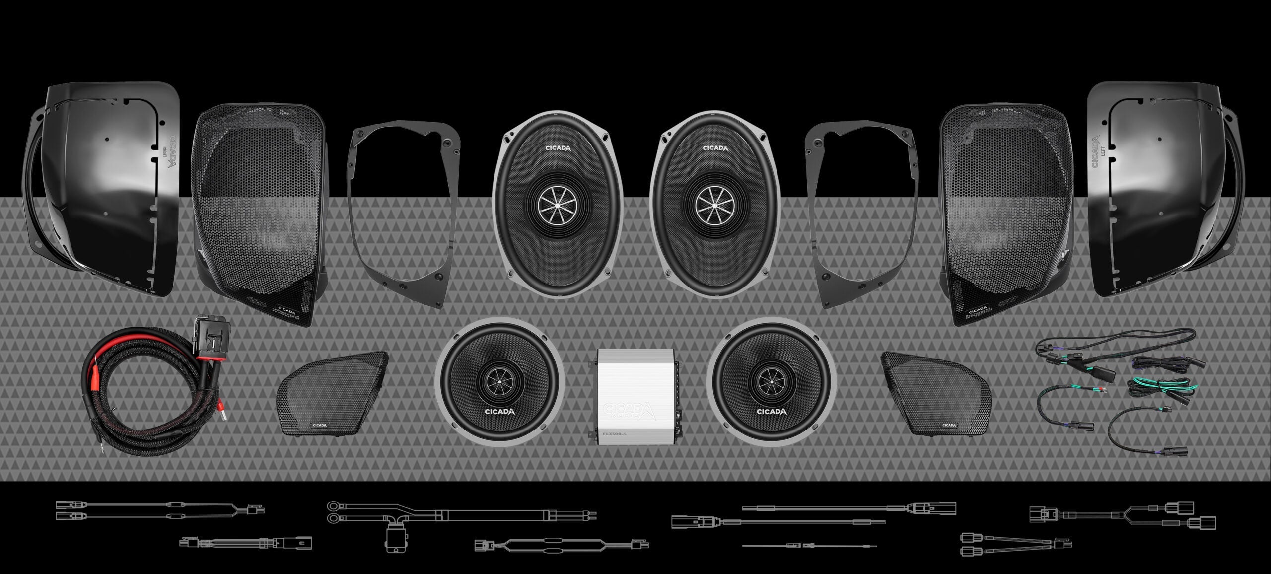 Cicada Audio 24FLXCXX-4X4RG Level 2 2024+ Road Glide full-stage system