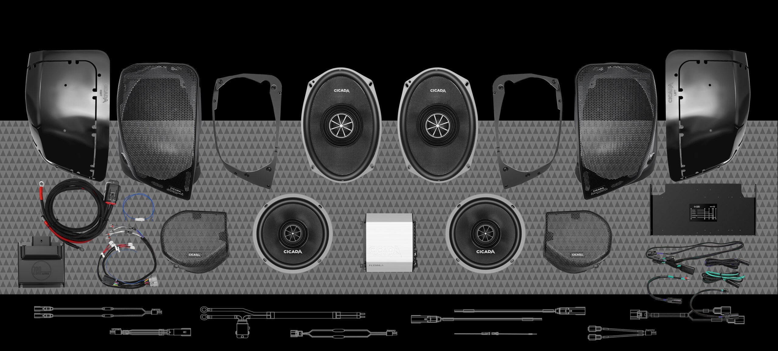 Cicada Audio 24FLXCXX-4X4SG Level 2 2024+ Street Glide full-stage system
