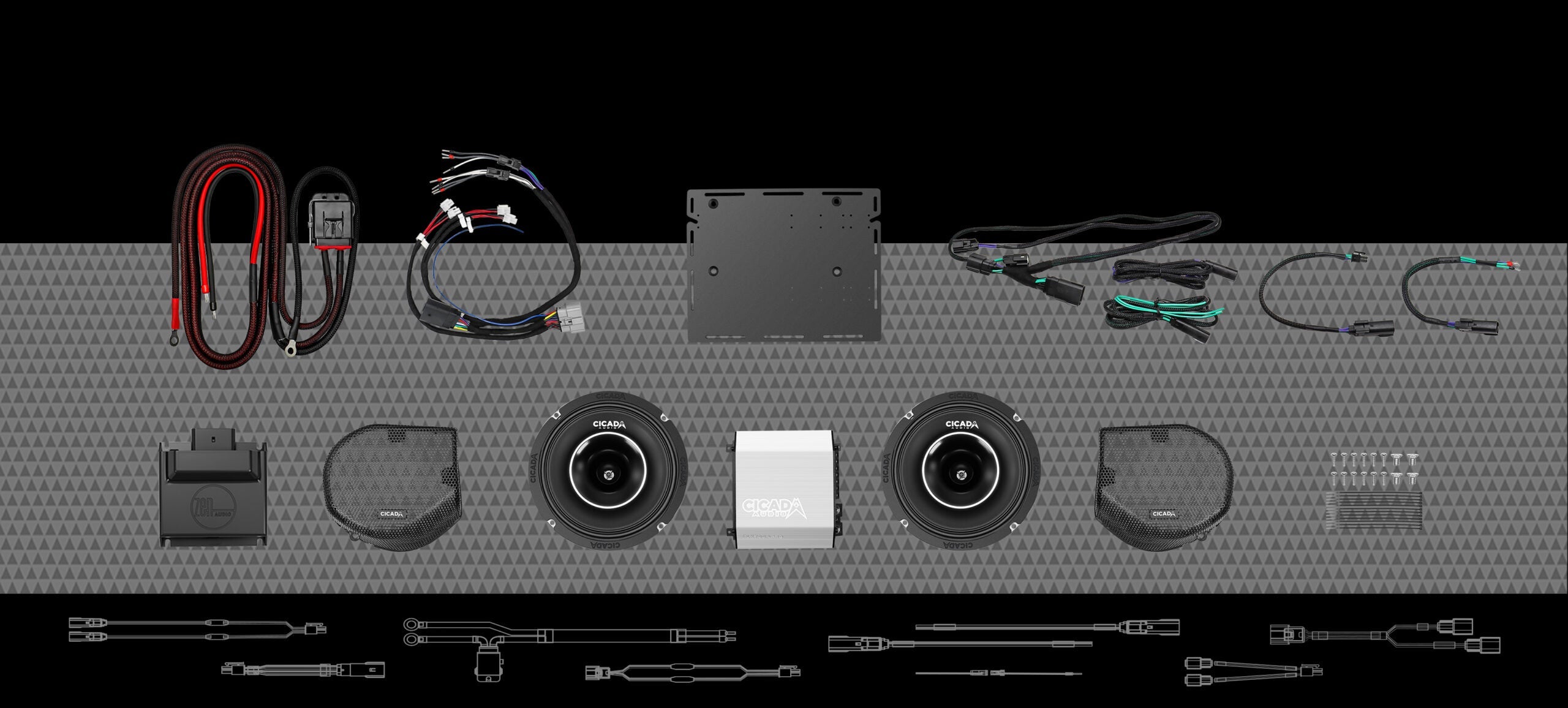 Cicada Audio 24FLXPCH-4X2SG Level 3 PRO 2024+ Street Glide front-stage system