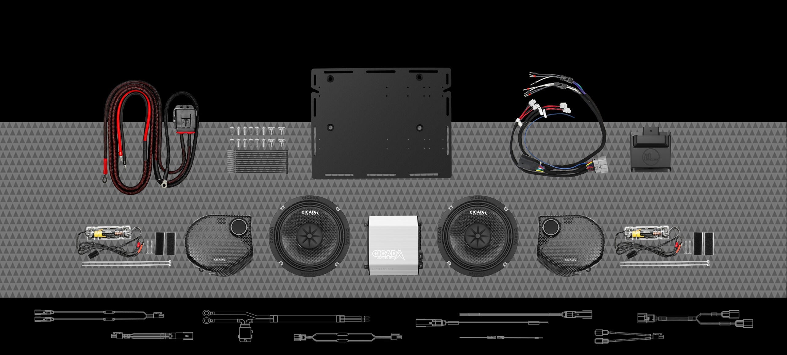 Cicada Audio 24FLXPCM-4X4SG Level 4 PRO 2024+ Street Glide component front-stage system