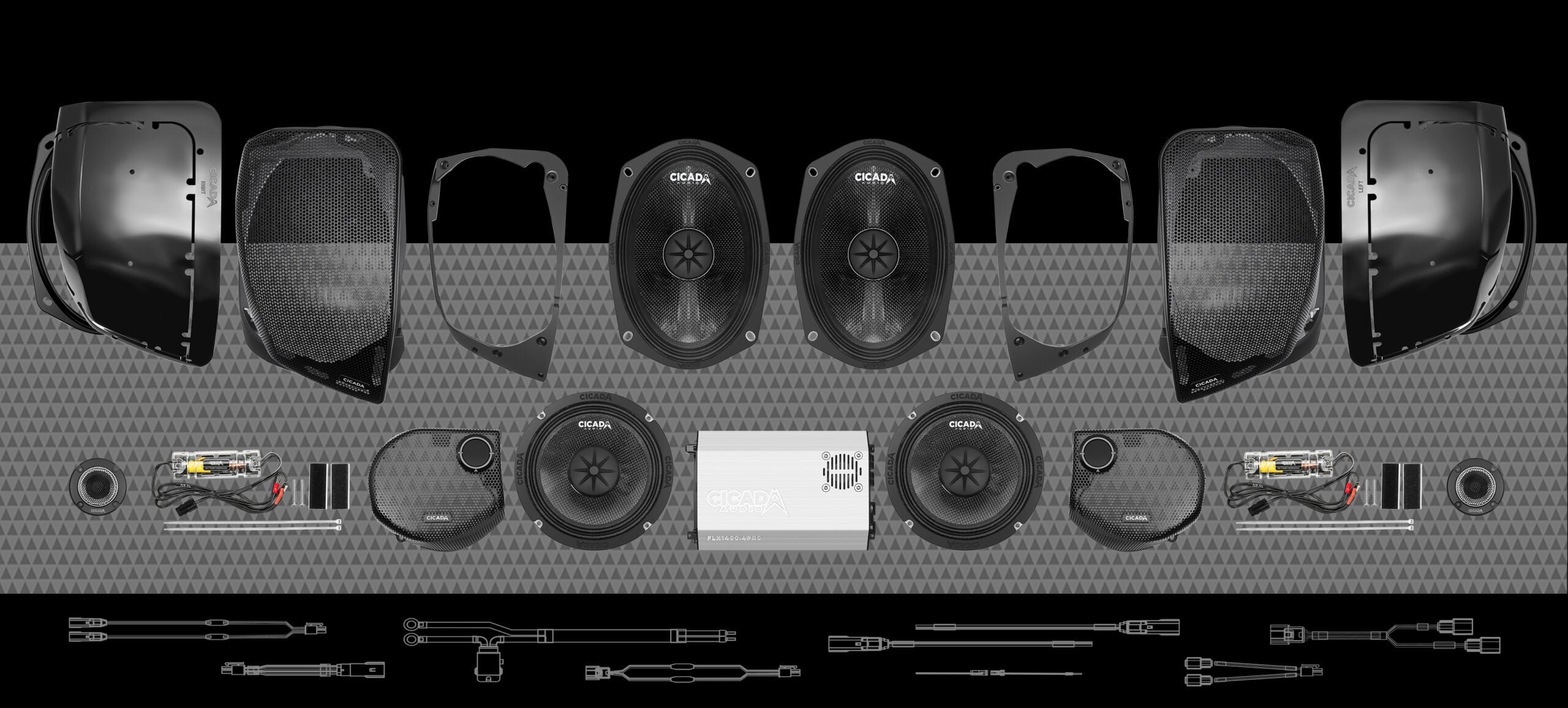 Cicada Audio 24FLXPCM-4X8SG Level 4 PRO 2024+ Street Glide component full-stage system