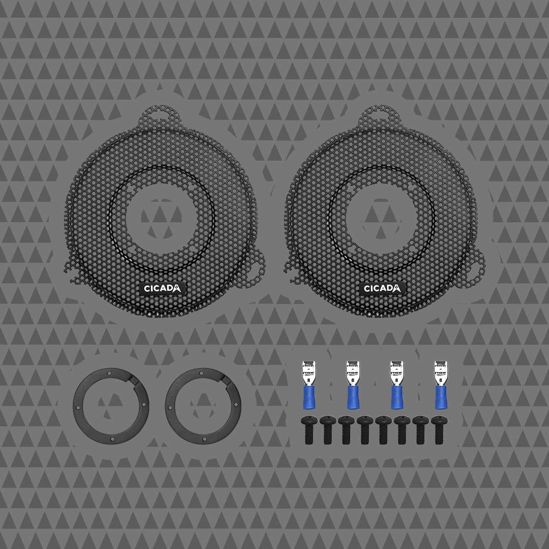 Cicada Audio CHDSGGT 2014-2023 Harley-Davidson Street Glide grilles with RR075T tweeter cutouts
