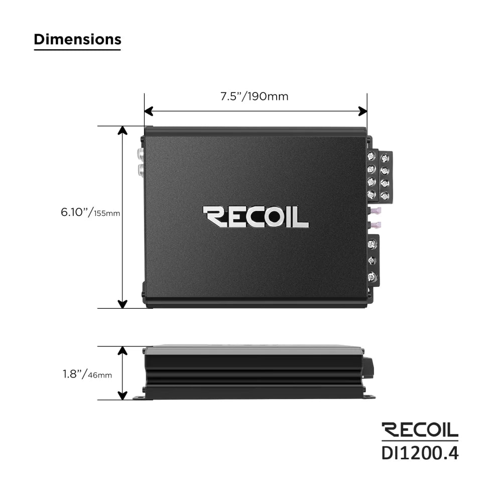 Recoil Di1200.4 Full-range Class-d 4-channel Car Audio