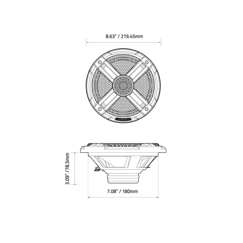 Ex8nps-cf: 8 In. 2-way Neo Carbon Fiber Point Source