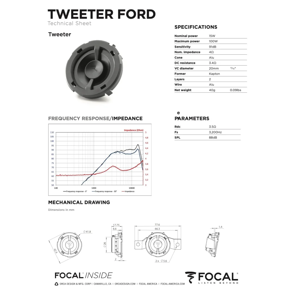 Is Ford 165 Focal Inside 6.5’’ Polyglass 2-way