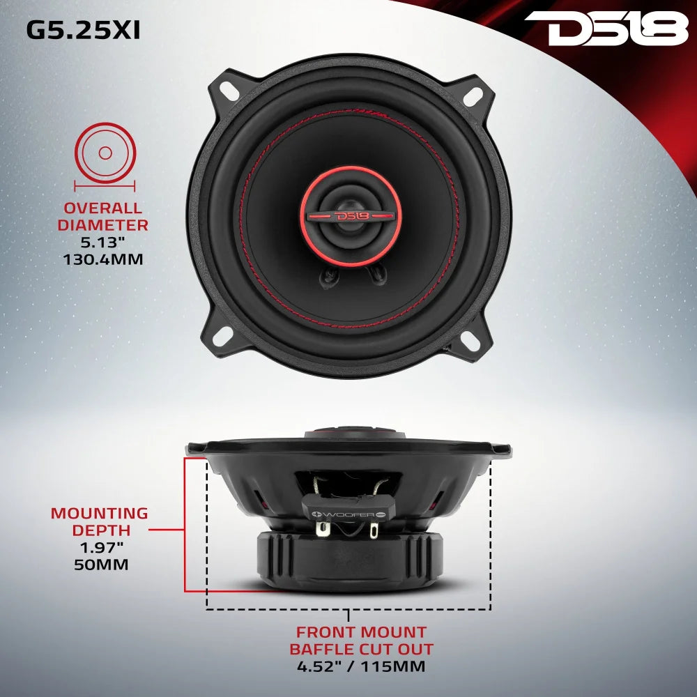 Gen-x 5.25’’ 2-way Coaxial Speakers 45 Watts Rms 4-ohm