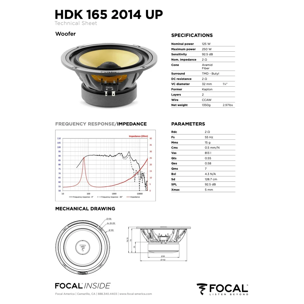 Hdk 165 - 2014 Up Focal Motorcycle Fairing Speaker Upgrade