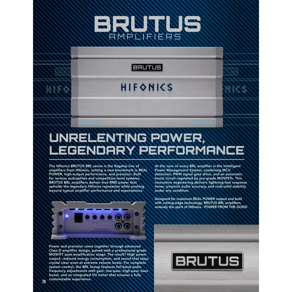 Hifonics Brutus 2025 Model 2000.1 True Rated Power - Sms