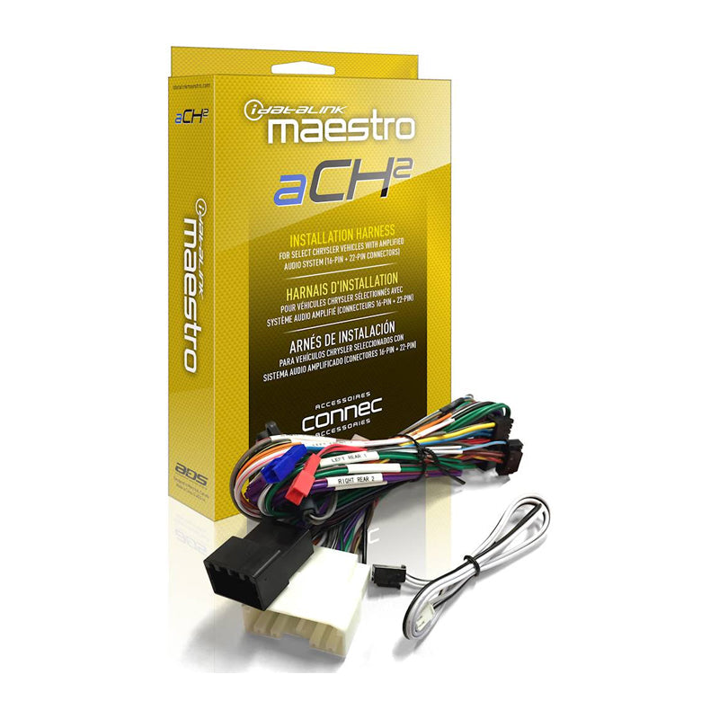 iDatalink Maestro HRN-AR-CH2 amplifier replacement T-harness for Chrysler Dodge Jeep and RAM