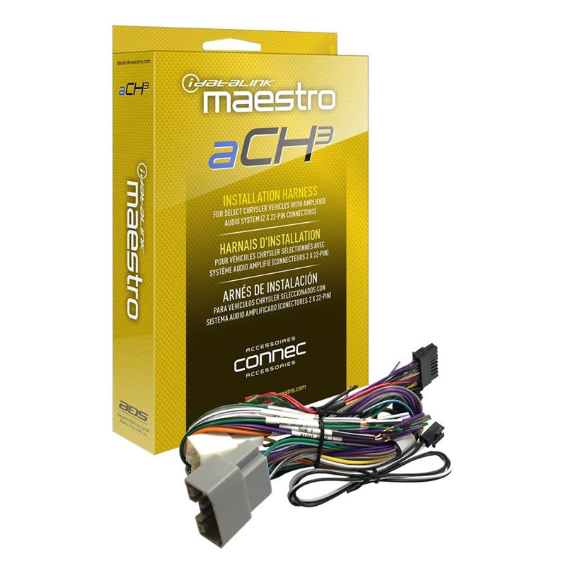 iDatalink Maestro HRN-AR-CH3 amplifier replacement T-harness for Chrysler Dodge Jeep and Fiat