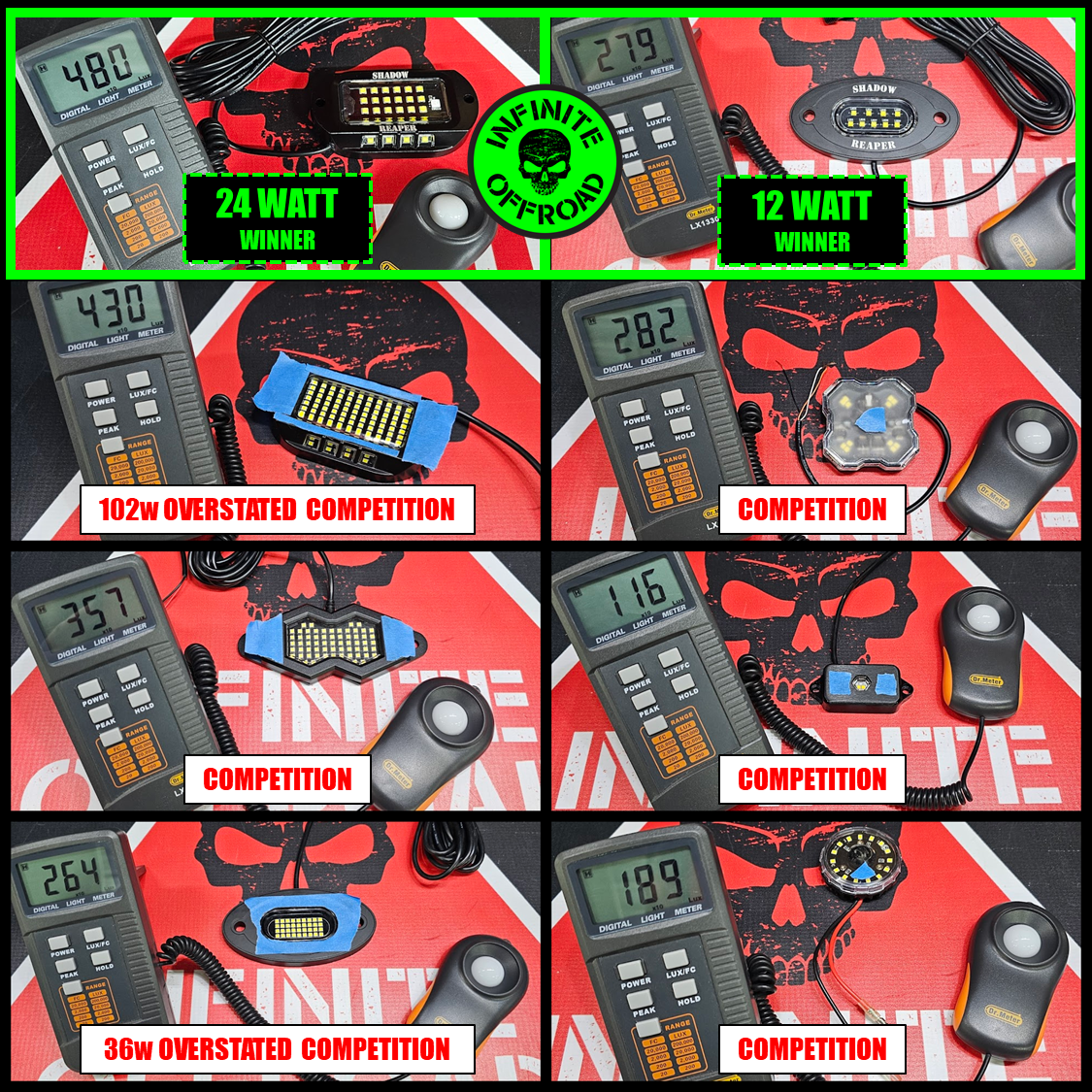 Infinite Offroad Truck Jeep Single Color Rock Light Kit manufacturer gallery image