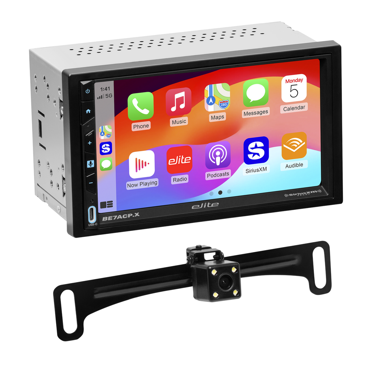 BOSS Elite BE7ACP.XC 7-Inch Wired Apple CarPlay & Android Auto Receiver with Rear-View Camera