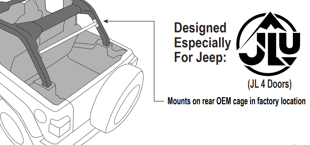 Jeep Jlu Mounting Tube for Towers and Pods