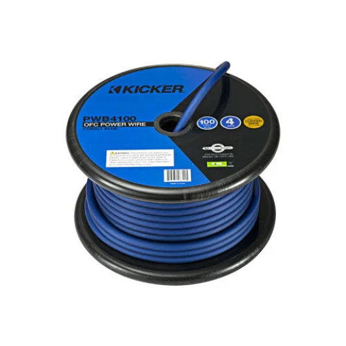 Kicker 4 Awg Power Wire – Blue (sold by the Foot) Tinned Ofc