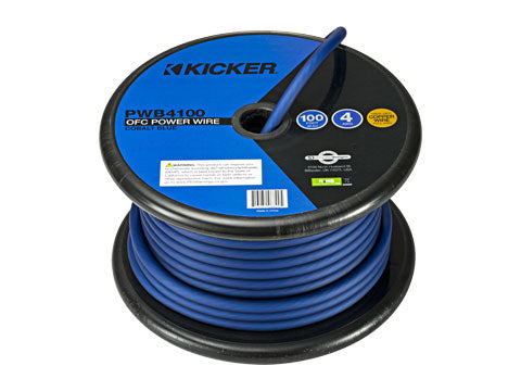 Kicker 46PWB4100 Blue 4 AWG Hyper-Flex OFC power wire 100 ft