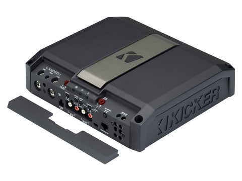 Kicker LX1250.1 Mono Amplifier left view