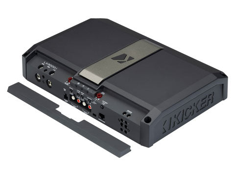 Kicker LX Series high-power mono amplifier left view
