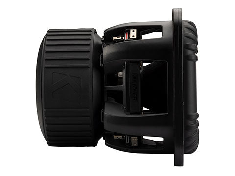 Kicker SoloXS L7XS 12-inch subwoofer rear three-quarter view