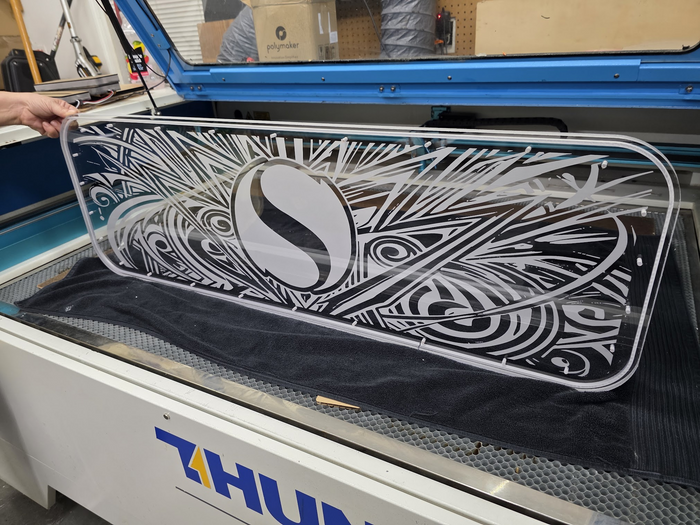 Clear engraved acrylic example