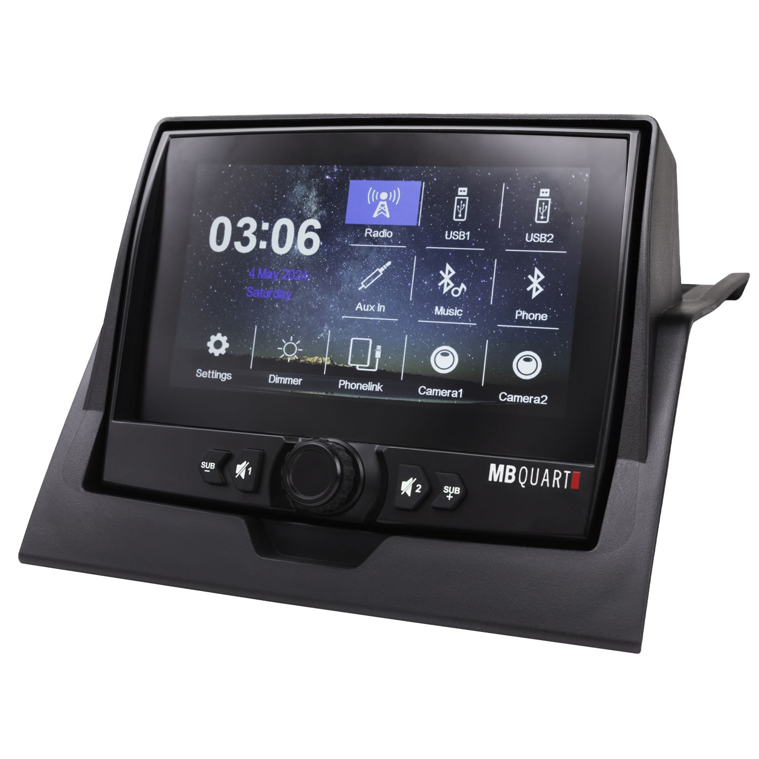 MBQRG2-S7R 500 Watt 7 Speaker Polaris RANGER Audio Roof with 7 Inch LED Source Unit and 45 Inch Light Bar