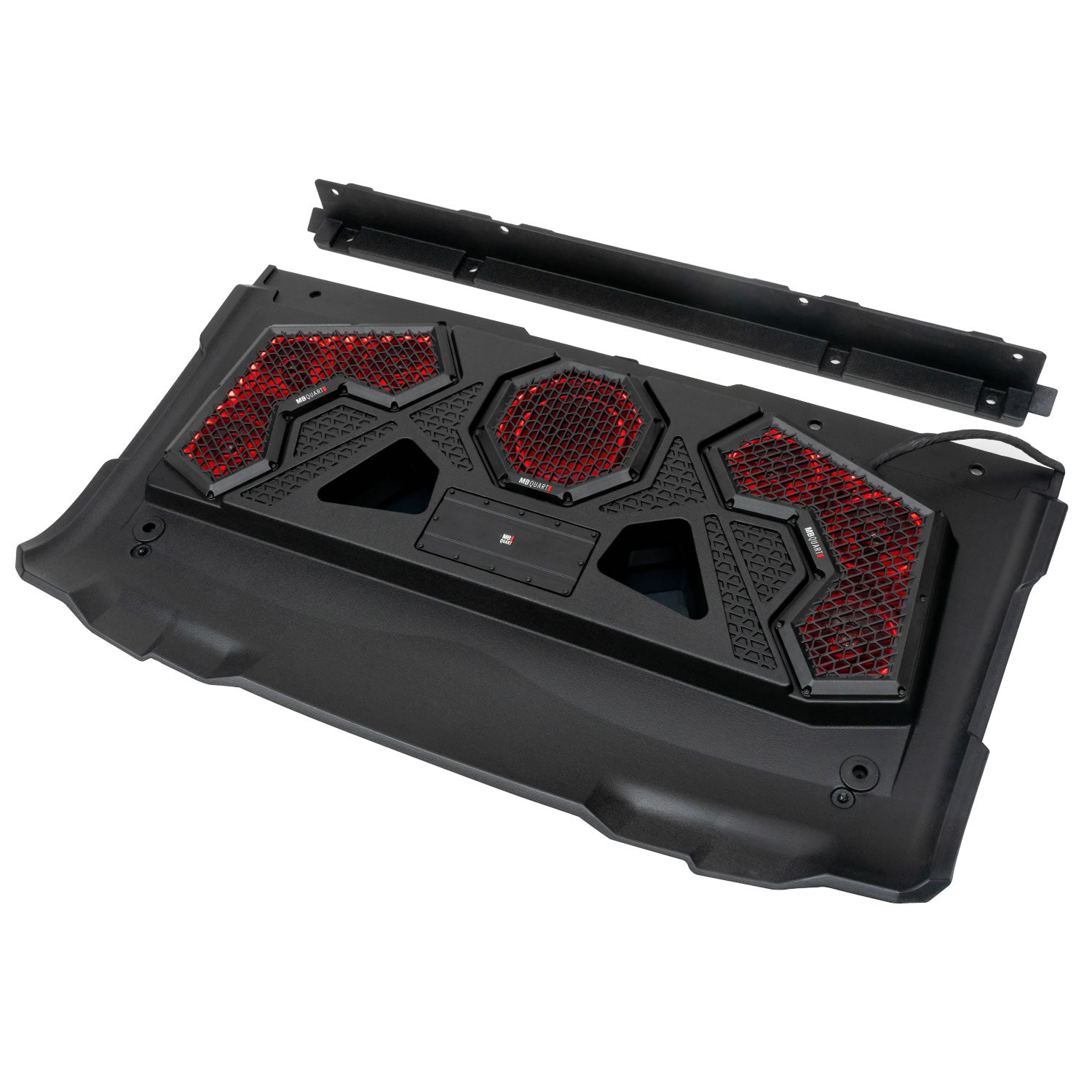 MBQRG2-S7R 500 Watt 7 Speaker Polaris RANGER Audio Roof with 7 Inch LED Source Unit and 45 Inch Light Bar