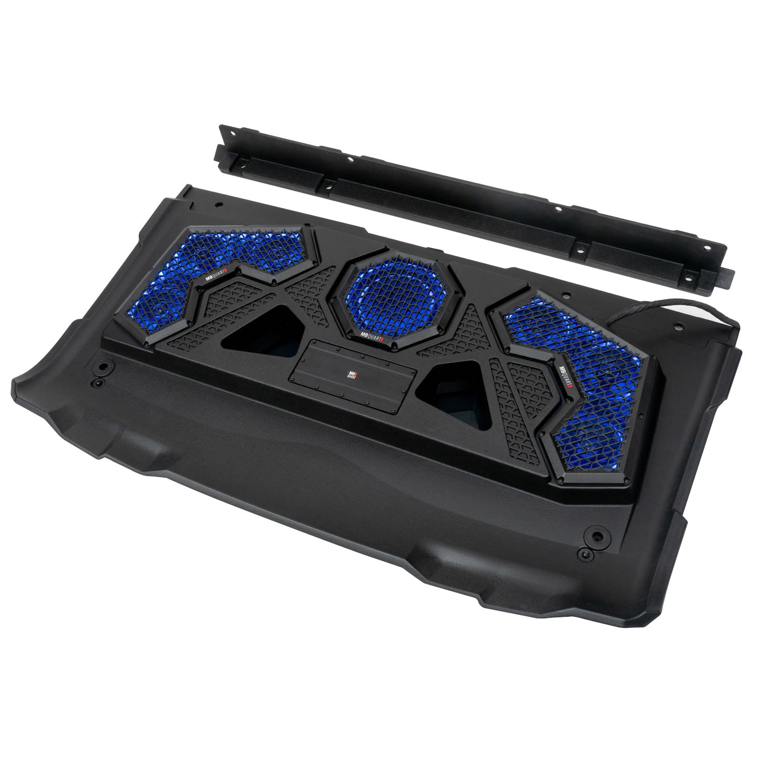 MBQRG2-S7R 500 Watt 7 Speaker Polaris RANGER Audio Roof with 7 Inch LED Source Unit and 45 Inch Light Bar