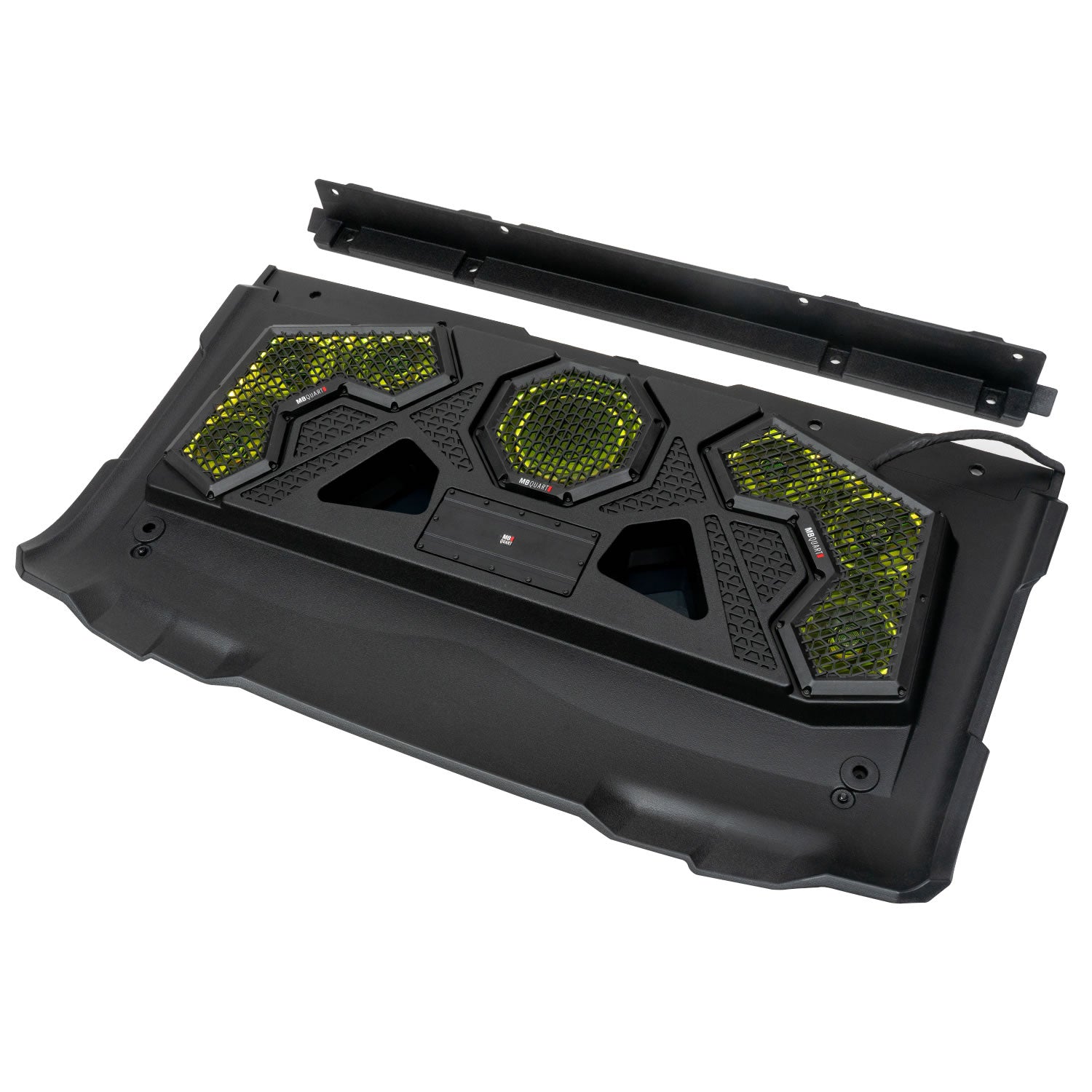 MBQRG2-S7R 500 Watt 7 Speaker Polaris RANGER Audio Roof with 7 Inch LED Source Unit and 45 Inch Light Bar
