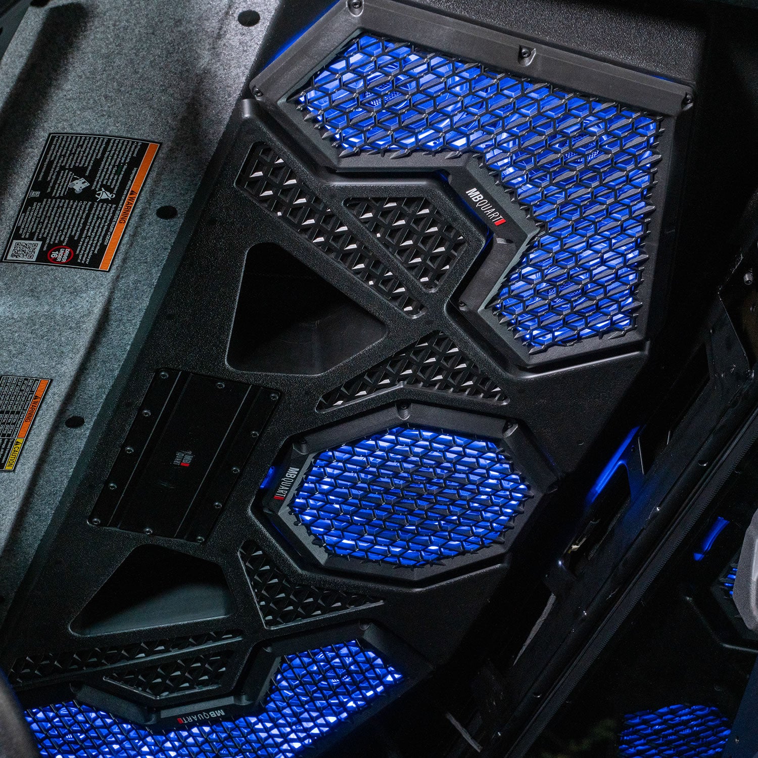 MBQRG2-S7R 500 Watt 7 Speaker Polaris RANGER Audio Roof with 7 Inch LED Source Unit and 45 Inch Light Bar