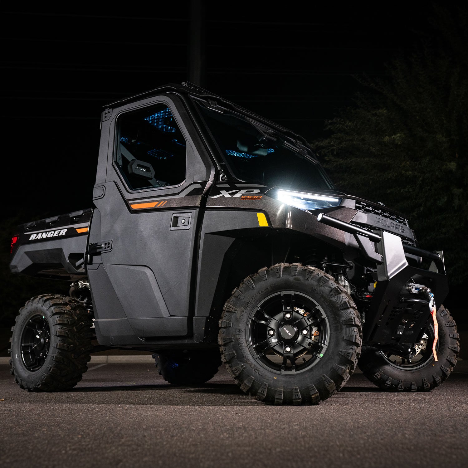 MBQRG2-S7R 500 Watt 7 Speaker Polaris RANGER Audio Roof with 7 Inch LED Source Unit and 45 Inch Light Bar
