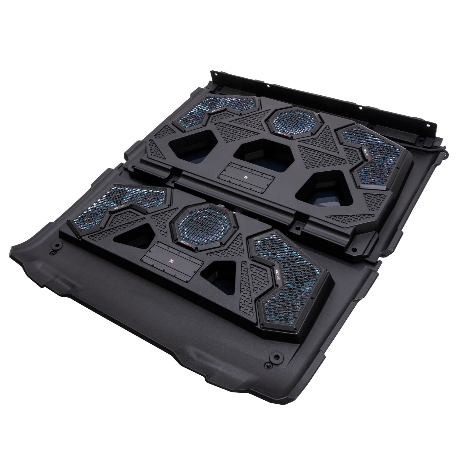 MBQRG4-S14R 1000 Watt 14 Speaker Polaris RANGER Audio Roof with 7 Inch LED Source Unit and 45 Inch Light Bar