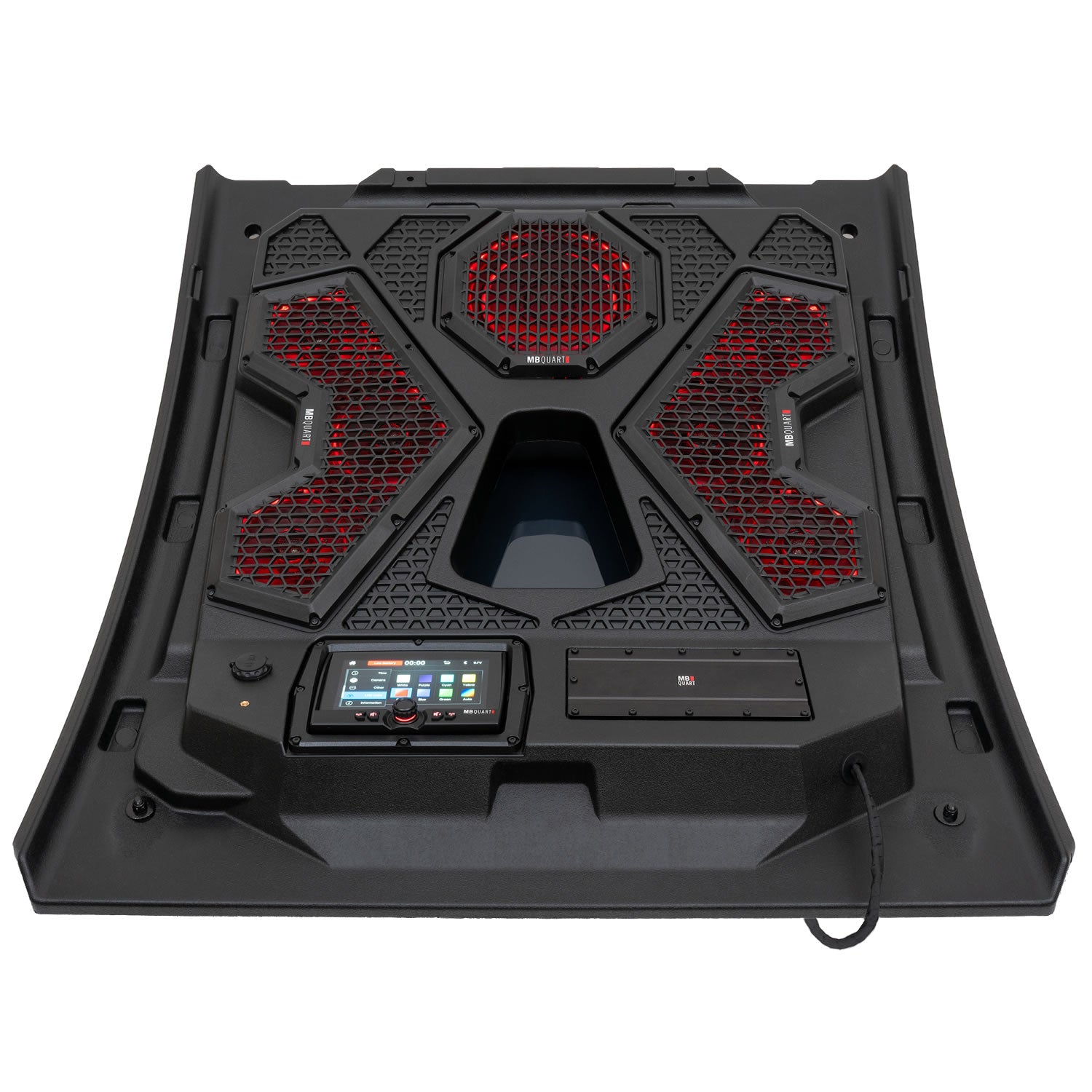 MBQRT2-S7R 500 Watt 7 Speaker Polaris RZR Trail Audio Roof with 7 Inch LED Source Unit and 32 Inch Light Bar