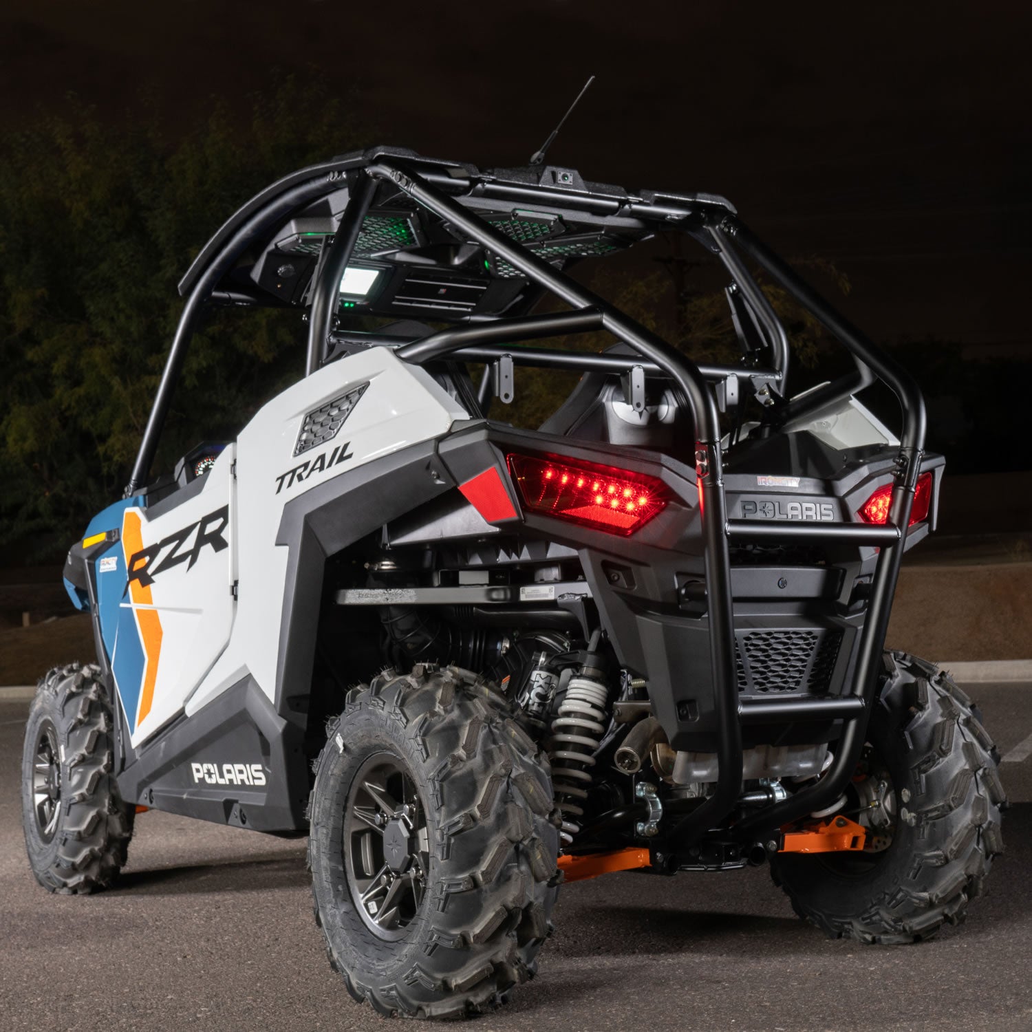 MBQRT2-S7R 500 Watt 7 Speaker Polaris RZR Trail Audio Roof with 7 Inch LED Source Unit and 32 Inch Light Bar