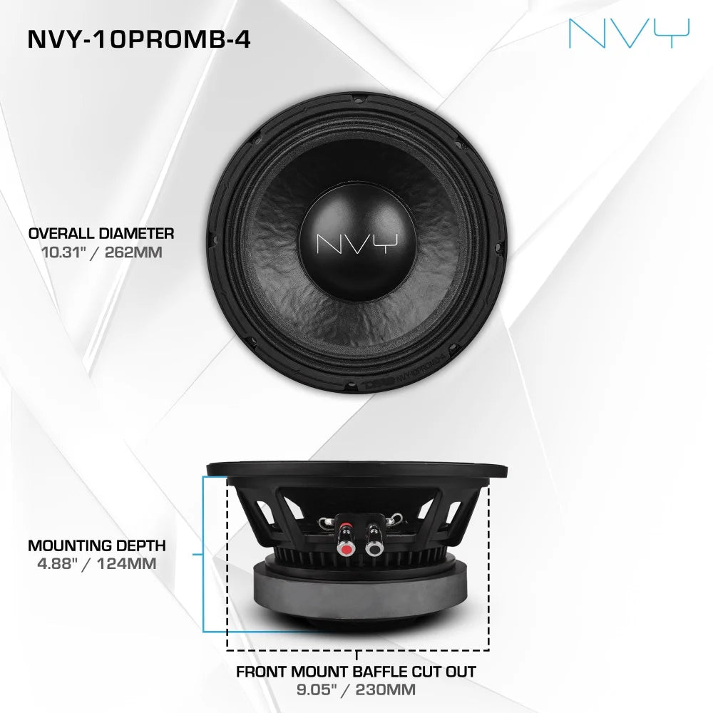Nvy 10’’ Mid-bass Woofer with Water Resistant Cone | 500w