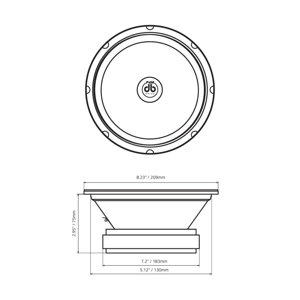 P4m 8sb: 8’’ Pro Audio Sealed Back Midrange - Speaker Sms