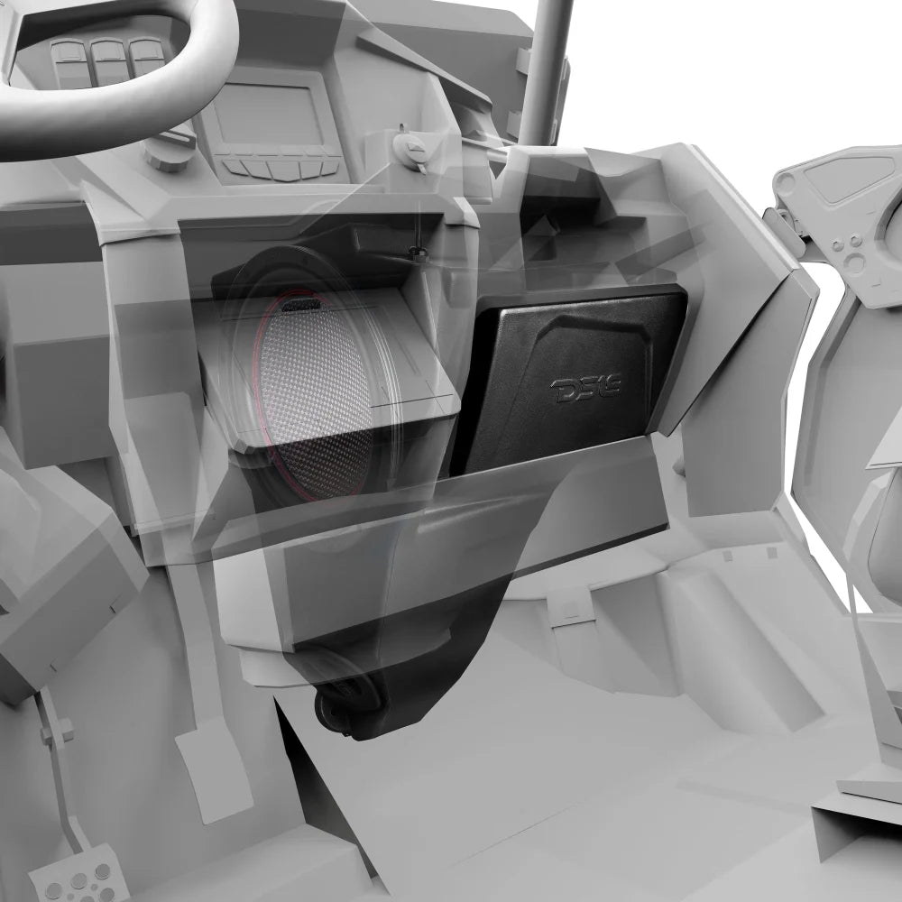 Polaris Rzr Glove Box 10’’ Subwoofer Enclosure 1200 Watts