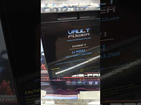 Vault Power LI-HD41 41Ah lithium battery supporting a Harley audio system at SMS Car Audio