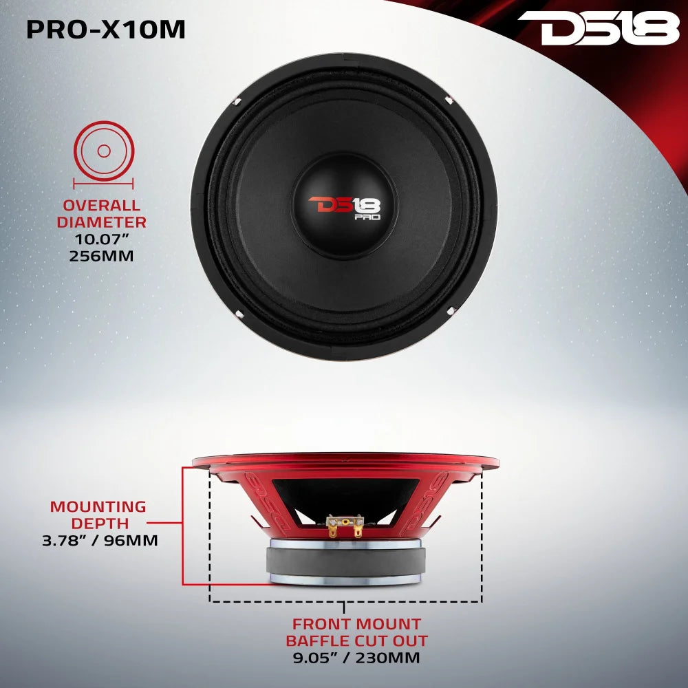 Pro-x 10’’ Mid-range Loudspeaker 300 Watts Rms 8-ohm