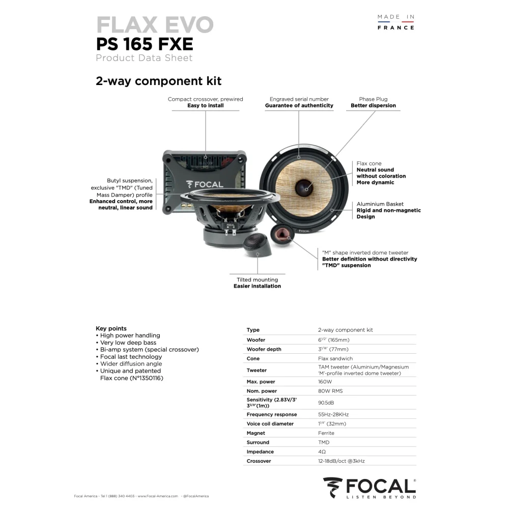 Ps 165 Fxe Focal Flax Evo 6.5’’ 2-way Component