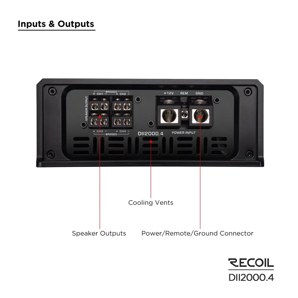 Recoil Audio Dii2000.4 4 Channel Amplifier - Sms Car Audio
