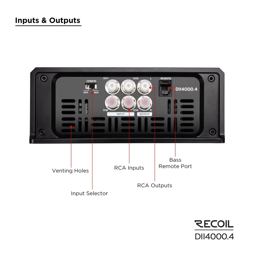 Recoil Audio Dii4000.4 4 Channel Amplifier - Sms Car Audio