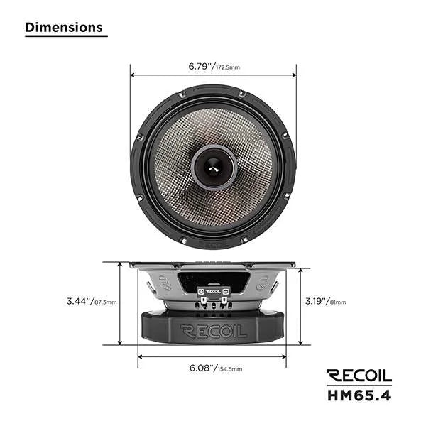Recoil Audio Hm 6.5 Midrange Inch Speaker Pair 200 Watts