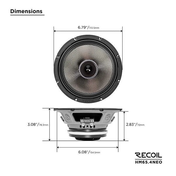 Recoil Audio Hm6.5 Neo 6.5 Inch Midrange Speaker Pair 200